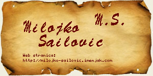 Milojko Sailović vizit kartica